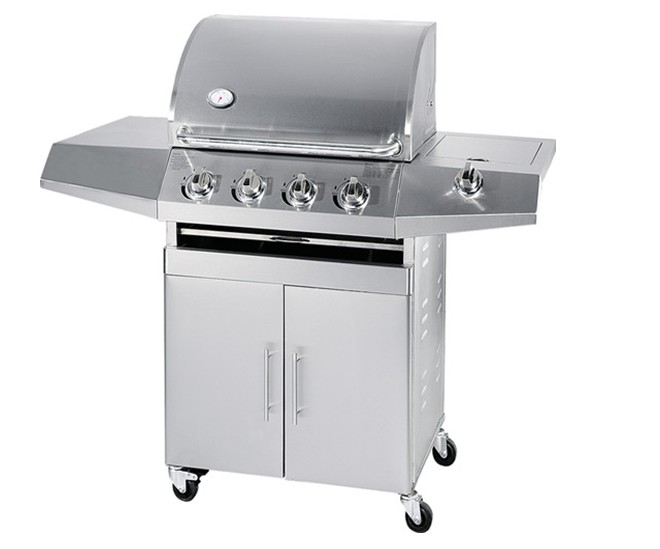 NS-LB04 4Burner Stainless Steel 1Side Burner Gas Grill BBQ