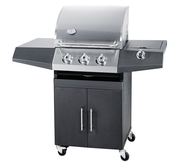 3 Main Burnr With 1 Side Burner Coating Body Gas Grill BBQ