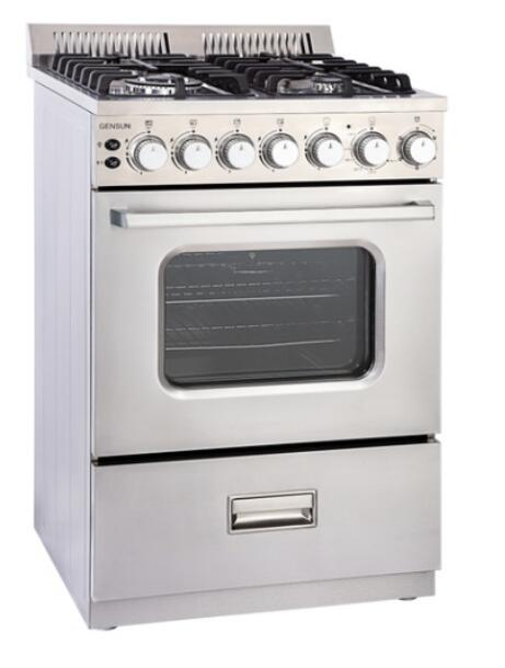 76liter Freestanding Oven with 4 Gas Stove 430# Stainless Steel Body Ce ETL Model